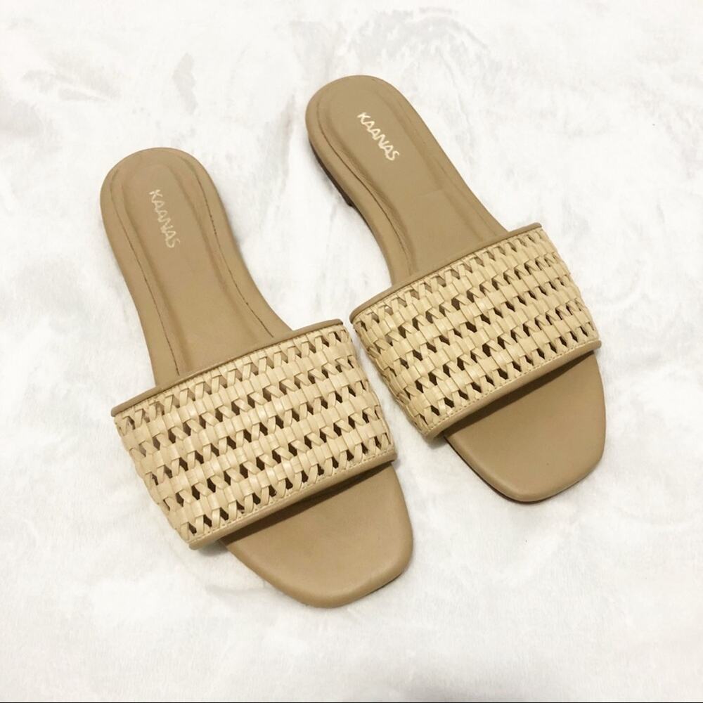 Kaanas key west tan slide Flats slip on size 6 new